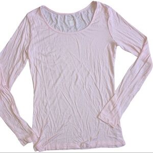 Perfect Scoop size medium soft pastel pink round neck ribbed long sleeve shirt